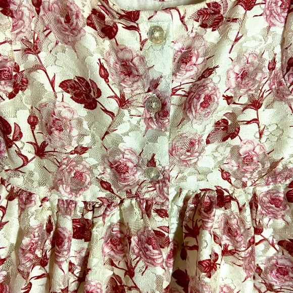 Pippa & Julie Beautiful Rose Lace Overlay Fully Lined Dress Size 12M - Picture 4 of 4